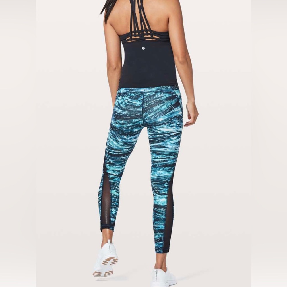 Lululemon Train Times 7/8 Pant *25"in Shorelines Multi Blue / Black Size 2